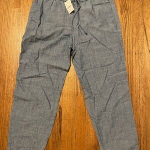 J. Crew Women's Chambray Drawstring Chinos in Light Blue